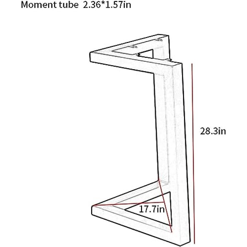 LYF 더블 V 금속 테이블 다리, 28.3인치 중공업 가구 다리, 현대식 DIY 책상 다리, 레스토랑 사무실 안뜰용, 2개(색상: 실버, 크기: 28인치*17.7인치)