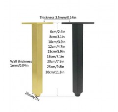 MRbron 4Pcs 금속 가구 지원 피트, 알루미늄 합금 소파 다리, 욕실 캐비닛 다리, DIY 교체 Tv 캐비닛 다리, 높이 조절 가능 0-0.5cm, 커피 테이블, 찬장 다리, gold12cm/4.7in