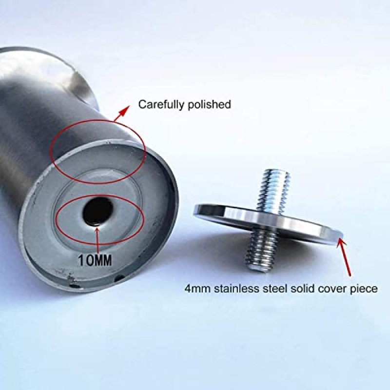 OOCCO 스테인레스 스틸 테이블 다리, 4개 etal 가구 다리, 소파 캐비닛 책상 커피 테이블 식탁 교체 다리, DIY 가구 피트, Bathroo Kitchen Living Roo,12.5c(4.