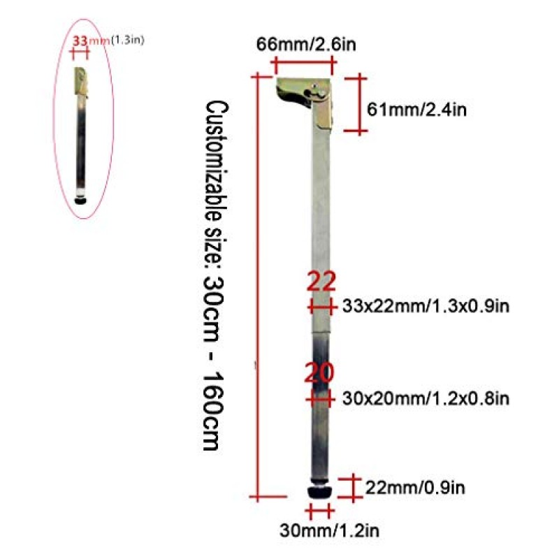 스테인레스 스틸 DIY 가구 테이블 다리, 접이식 텔레스코픽 바 데스크 다리, 푸시-풀 리프트 다이닝 테이블 피트, 조절 가능한 바 테이블 지지대, 보호 베이스 및 나사 포함(최소 23.2인치, 최대 39.4인치)