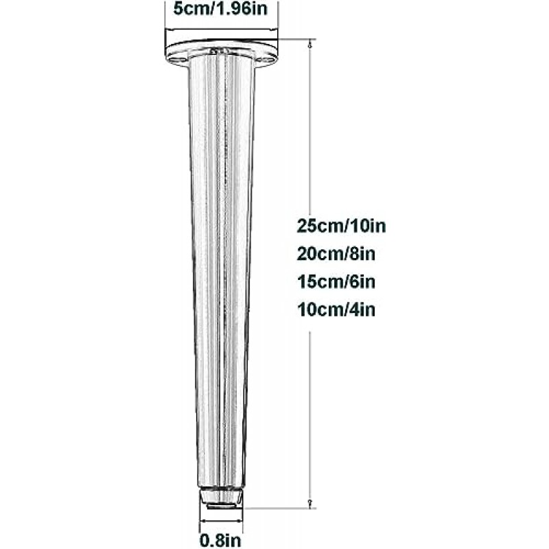LYF 금속 가구 다리, 알루미늄 직선 원뿔 캐비닛 다리, DIY 금속 소파 다리, 조절 가능한 다리, 녹 없음, 4개(색상: 금색, 크기: 4인치/10cm)