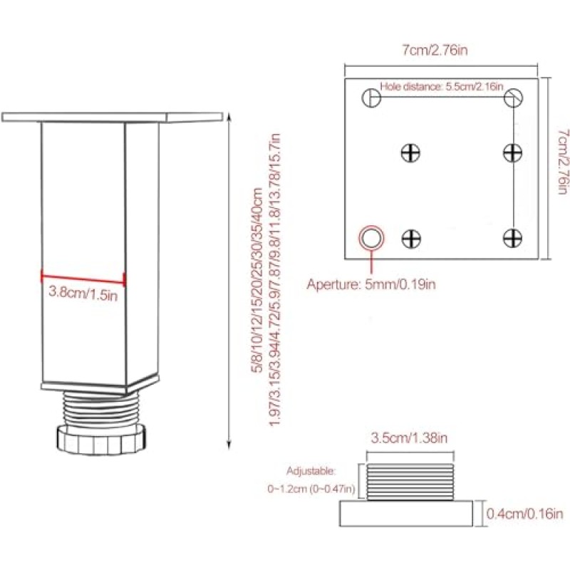 블랙/화이트 가구 다리, 사용자 정의 가능, 책상 다리, 테이블 다리, 4 PC 금속 가구 다리, Diy 교체 다리, 조정 가능한 알루미늄 합금 테이블 다리, 캐비닛 다리, 커피 테이블 다리, 테이블 다리,