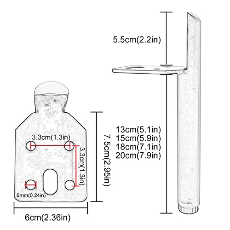 OOCCO 가구 다리, 테이블 다리, 4 Pcs etal 소파 다리, 캐비닛 다리, 커피 테이블 다리, 식탁 다리, 책상 다리, 가구 지지대, DIY 교체 다리, 미끄럼 방지/내마모성, H-15