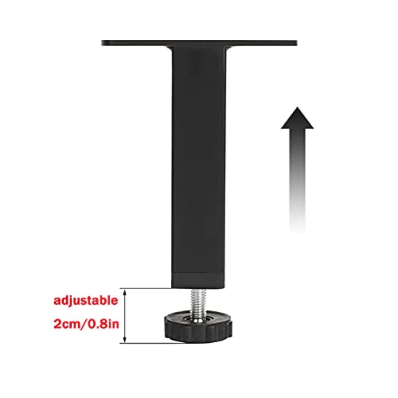 OOCCO 냉간 압연 강철 가구 다리 4개 세트, 테이블 다리, etal 소파 다리, 교체용 다리, 정사각형 관형 조절 가능 피트, DIY 가구 프로젝트, 베어링 무게: 300kg/661파운드(150/5.