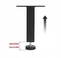 OOCCO 냉간 압연 강철 가구 다리 4개 세트, 테이블 다리, etal 소파 다리, 교체용 다리, 정사각형 관형 조절 가능 피트, DIY 가구 프로젝트, 베어링 무게: 300kg/661파운드(150/5.