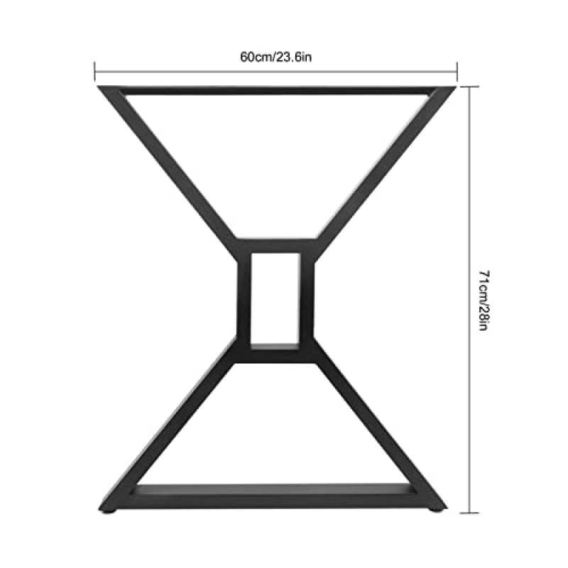 DYRABREST 튼튼한 금속 테이블 다리 2개 세트, 28인치 현대적인 X자형 DIY 산업용 식탁 다리, 커피 테이블용 검정색 강철 산업용 가구 테이블 다리, 책상