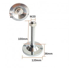 4피스 헤비듀티 가구 발, 조정 가능한 테이블 발, 나선형 발 M16, M20, M24 레벨링 피트 포함, 전체 스레드 레벨링 피트, DIY 소파 다리, 캐비닛 및 작업대에 사용됨(색상: D120X M24