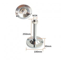 4피스 헤비듀티 가구 피트, 조정 가능한 테이블 피트, 나선형 피트 M30, M24 레벨링 피트 포함, 완전 나사형 레벨링 피트, DIY 소파 다리, 캐비닛, 작업대에 사용됨(색상: D100X M30X100mm