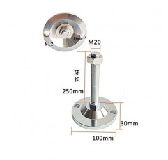 4피스 헤비듀티 가구 피트, 조정 가능한 테이블 피트, 나선형 피트 M20, M24 레벨링 피트 포함, 완전 나사형 레벨링 피트, DIY 소파 다리, 캐비닛, 작업대에 사용됨(색상: D100X M20X300mm)