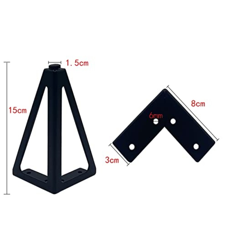 WEHOMY 4 Pcsniture 다리 테이블 다리 캐비닛 다리 금속 소파 다리 Triangleniture 피트 DIY 교체 15Cm Tv 캐비닛 오스만 소파 찬장/실버/15Cm/6.0In