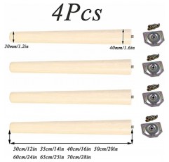 MEFFEE 테이블 다리, 원목 원목 테이블 발, DIY 지지대, 가구 교체용 다리, 방습, 설치 액세서리 포함(4개) (크기: 60cm/24in) (크기: 40cm/16in)