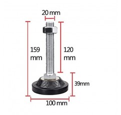 KETTEL 가구 수평 조정 다리 4개, DIY 조정 가능한 발 수평 조정 패드, PVC 미끄럼 방지 밑받침 포함, 가구 및 기계 장비용(크기: 100*m20*120mm)