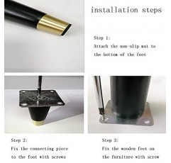 검정색 + 구리 슬리브, 원뿔형 소파 다리, 원목, 커피 테이블용 중세 현대 스타일(4개), TV 캐비닛, DIY 가구(전체 크기)