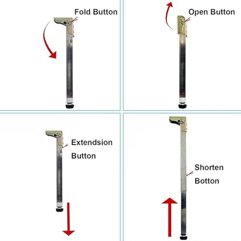 금속 조정 가능한 가구 다리, 1 팩 현대식 접이식 DIY 책상 다리, 헤비 듀티 스틸 DIY 테이블 다리 확장기, 컴퓨터 테이블, 사무실 책상, 주방 테이블용(크기: 95cm(37.4in))