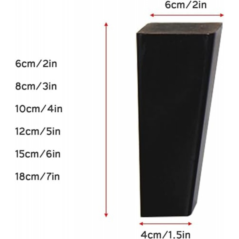 LYF 교체 다리 사각형 -가구 다리, 천연 목재, 내구성과 반짝임, 장착 액세서리 포함, 소파 다리, 침대 옆 탁자, 캐비닛, 서랍, DIY 가구용 - 4개 세트(색상: 흰색, 크기: 10