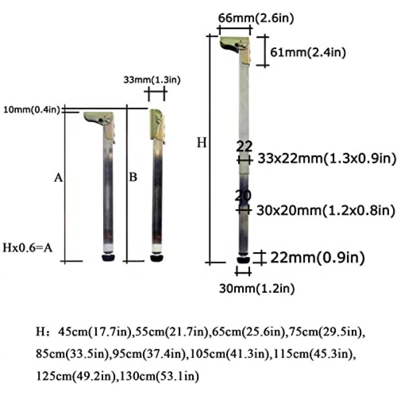 테이블 다리, 텔레스코픽 피트 리프팅 테이블 다리 접이식 피트, 주방 테이블 다리 텔레스코픽 피트, 스테인레스 스틸 지지 다리, DIY 가구, 조리대, 접이식 테이블, 사무실 책상 다리에 적합