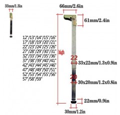 ISolay 스테인레스 스틸 DIY 가구 테이블 다리 접이식 금속 바 테이블 다리 바 지지대 기둥베이스 미세 조정 1-2cm 나사 포함 (크기: 27 