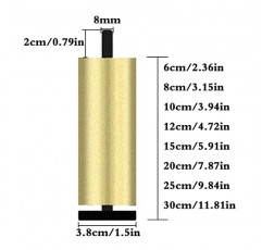 FURLOU 가구 다리, 조정 가능한 가구 다리 4개, 알루미늄 합금 캐비닛 다리, DIY 금속 테이블 다리, 소파 의자 찬장용, M8 볼트(색상: 골드, 크기: 10cm/3.94in)