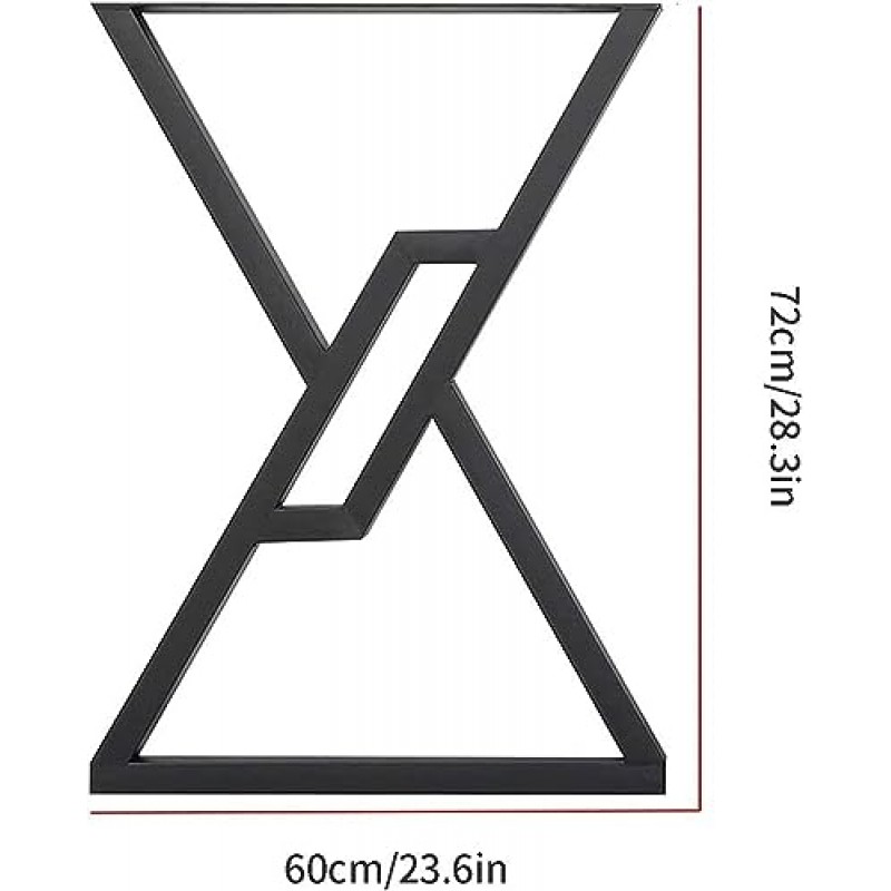 LYF 금속 테이블 다리 28.3인치 높이, 튼튼한 책상 다리 2개 식탁 다리 조정 가능한 다리가 있는 DIY 가구 다리(색상: 검정색, 크기: 28.3 * 23.6인치)