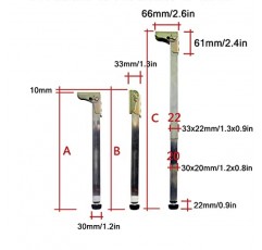 테이블 다리, 스테인레스 스틸 지지 다리, 금속 가구 피트, DIY 가구, 조리대, 접이식 테이블, 사무실 책상에 적합한 조절 가능한 텔레스코픽, 보호 베이스 포함, 1(크기: 66cm/26in)