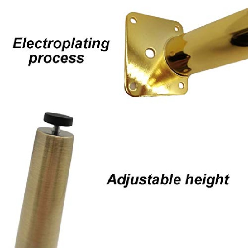 WEHOMY 4Niture 다리 조정 가능한 찬장 다리 금속 테이블 피트 소파 다리 침대 다리 신발 캐비닛, DIY 교체 피트 하드웨어 액세서리, 15Cm/블랙