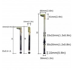 MObyat 조정 가능한 접이식 테이블 다리, 강철 조정 가능한 가구 다리 15.7-55.1 인치, 홈 오피스 DIY 테이블 다리, 1 팩 바 지지대, 바닥 보호 장치 포함(크기: 120cm(47.2in))