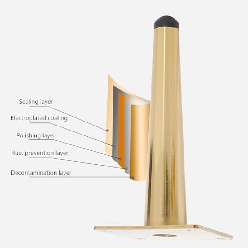 Wcxixo 가구 다리 4피스 세트, 일자형 테이퍼 가구 다리, 금속 다리, 교체 다리, DIY 테이블 다리, 커피 테이블 다리, 소파 다리, 캐비닛 다리, 침대 다리, 나사 포함