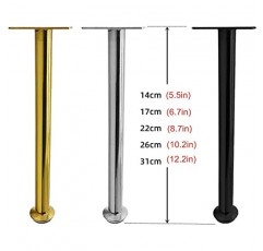 ISolay 4X 조정 가능한 금속 가구 다리, 스테인레스 스틸 테이블 피트 원형 소파 침대 발, 선반 지지대, DIY 교체 부품 (골드 26cm/10.2in)