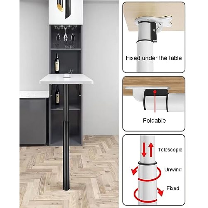 조정 가능한 금속 가구 다리, 접이식 테이블 다리 확장 17.7-28.0in, 21.7-33.5in, 28.0-47.2in, 식탁 다리, DIY 커피 테이블, 바 지지대, 1개(색상: 흰색, 크기: 71-120cm(28.0)