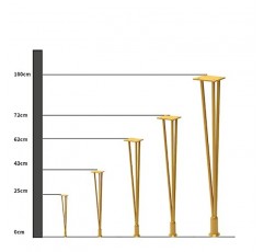 LQSXJGRT 머리핀 다리, 커피 테이블, 의자, 벤치, 책상, 스탠드, DIY 가구용 2막 철 와이어 다리, 금, 72cm용 헤비 듀티 금속 테이블 다리