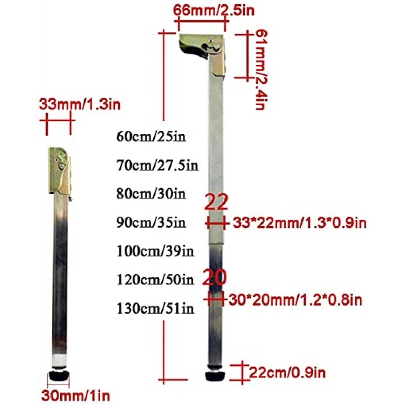 PEIXEN 테이블 다리, 접이식 테이블 다리, 수납식 가구 다리, 사각형 지지대, 금속 바 테이블 브래킷, DIY 하드웨어 액세서리(크기: 90cm/35in)(크기: 90cm/35in)