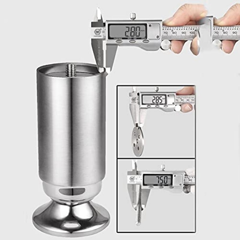 SCOOVY 견고한 가구 캐비닛 금속 다리 4개 높이 4.7인치, 조정 가능한 스테인레스 스틸 원형 주방 피트, DIY 가구용 가구 다리, 소파 테이블 캐비닛, 저장 범위 증가
