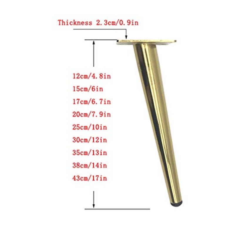 WEHOMY 철 테이블 다리, Niture 액세서리, 넓어지고 두꺼워짐, 안정적인 하중 베어링, 쉬운 설치, DIY 식탁, 컴퓨터 책상, 사무실 책상 테이퍼 원형 튜브 금속/1 Pack/12Cm/5In