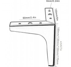 WEHOMY 소파 다리, 삼각형 가구 다리, DIY 캐비닛 다리, 커피 테이블 다리, 침대 옆 테이블 다리, 현대, 단순, 3가지 색상, 금속 지지 다리, 4개 세트(색상: 검정색, 크기: 15cm/6in)