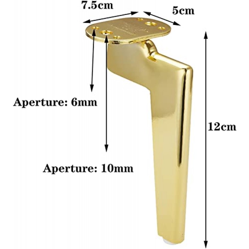 테이블 다리, 스테인레스 스틸 커피 테이블 캐비닛 피트, 소파 발 4개, DIY 하드웨어 가구 액세서리, 소파, 커피 테이블, TV 캐비닛에 사용됨(색상: 금색, 크기: 18cm)(색상: 금색, 크기