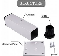 ISolay 금속 알루미늄 가구 다리, DIY 홈 캐비닛 피트, 정사각형 교체 가능 다리 4개 세트, TV 테이블, 벤치, 욕실, 높이 조절 가능, 미끄럼 방지 소파 피트(검은색 28cm/11인치)