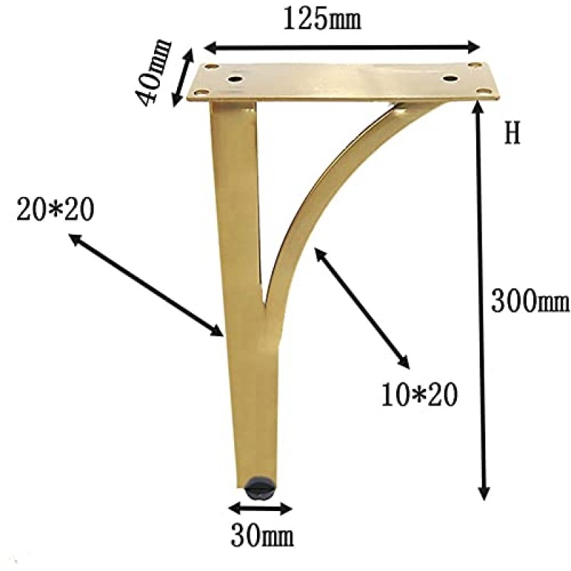 ISolay 스테인레스 스틸 가구 다리, 커피 테이블 캐비닛 발, 소파 발 4개, DIY 하드웨어 가구 액세서리, 테이블 캐비닛, 소파 의자(골드 30cm)