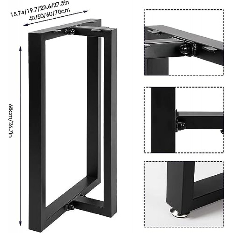 LYF 26.7인치 금속 테이블 다리, DIY 교체용 가구 다리, 커피 테이블용 헤비 듀티 책상 다리, 식탁, 컴퓨터 책상, 작업대, 회의실 테이블(색상: OneColor, 크기: 70cm)