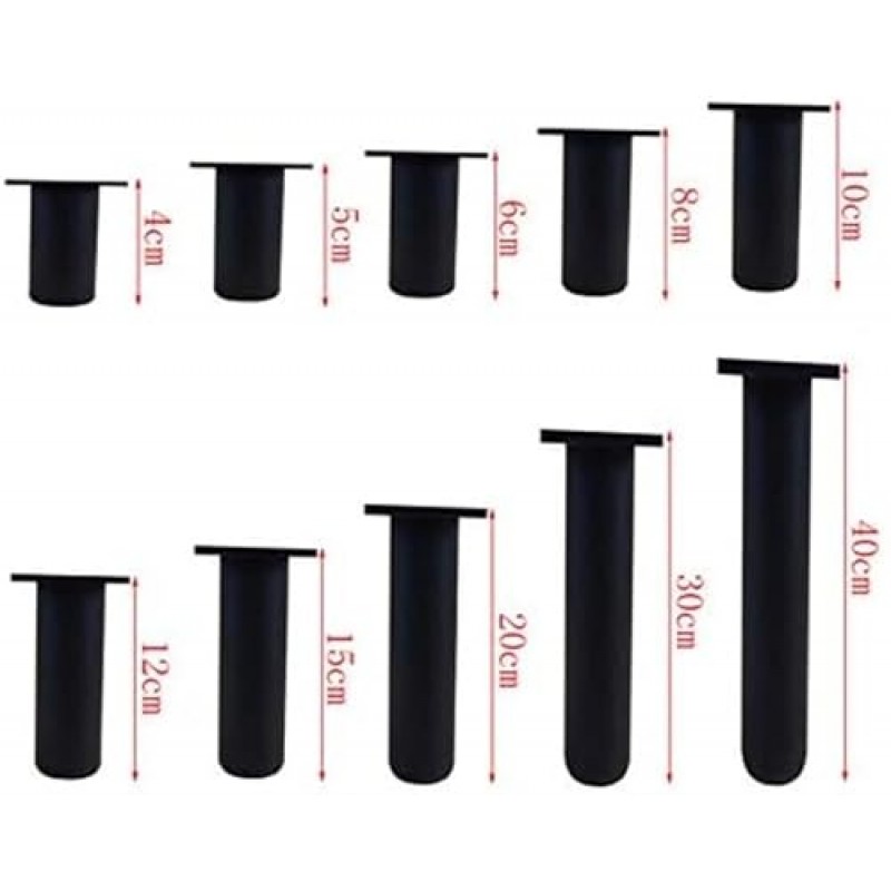 LYF 조정 가능한 가구 다리, 알루미늄 소파 다리, 캐비닛 조정 다리, DIY 욕실 캐비닛 지지대, 세련되고 내구성이 뛰어나고 커피 테이블, TV 캐비닛, 침대 옆 탁자에 적합(색상: 검정, S