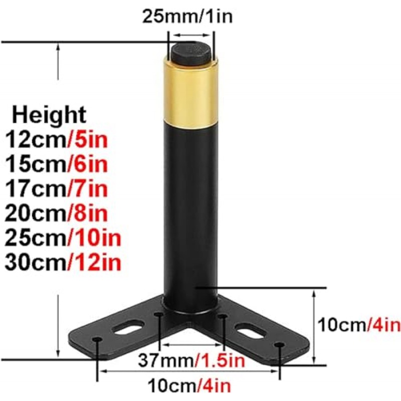 CEMELI LYF 금 철 가구 다리, 금속 테이블 다리, 조정 가능한 소파 발, DIY 교체 다리, 삼각형 가구 발, 캐비닛 TV 스탠드 욕실 찬장, 장착 나사 포함, 4 개 세트