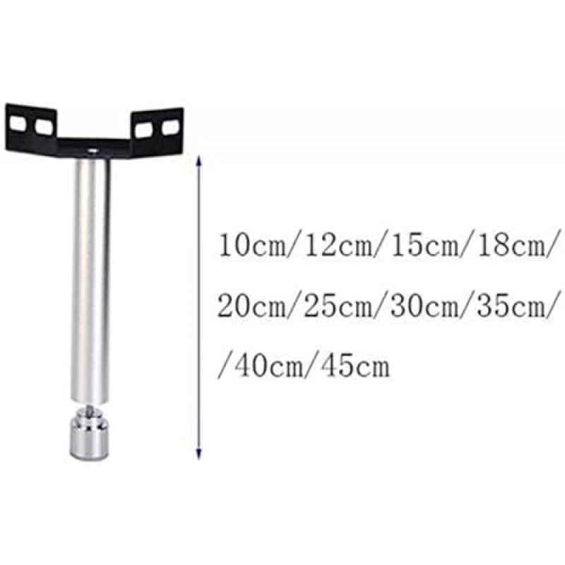 LYF 10cm-50cm 조정 가능한 실버 가구 피트, DIY 침대 다리 액세서리 침대 다리 가구 지원 패드, 바, 커피 테이블, 컴퓨터 테이블에 적합 (색상: 실버, 크기: 25cm)