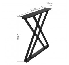 LYF 28.3인치 연철 테이블 다리, 현대 산업용 DIY 테이블 다리/커피 테이블 다리/책상 다리, 2개 금속 가구 다리(색상: 검정색, 크기: 28.3 * 19.6인치)