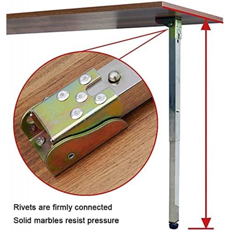 조정 가능한 가구 테이블 다리 스테인레스 스틸 DIY 리프트 바 책상 다리 접이식 텔레스코픽 식탁 캐비닛 다리 (색상: 금속 크기: 120cm 47.2in) (금속 70cm 27.6in)