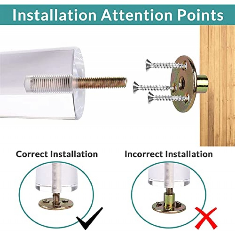 4Pcs 지우기 소파 다리 캐비닛 발판 TV 스탠드에 대 한 DIY 라운드 교체 가구 다리 (색상: 40x120mm)