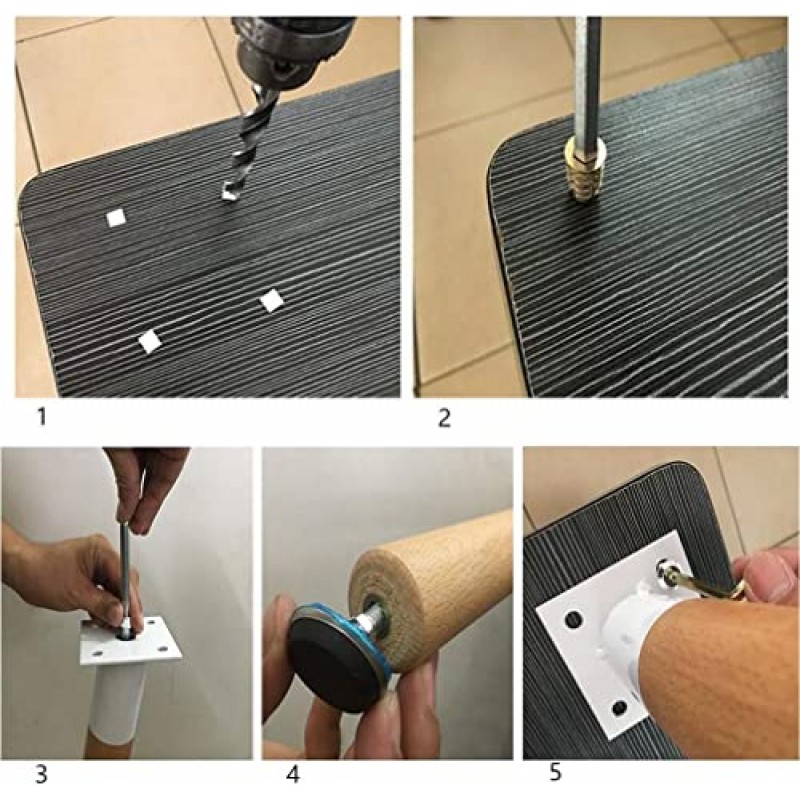목재 가구 다리 발 DIY 가구 교체 다리 원목 너도밤나무로 제작, 기울어진 주방 테이블 다리 110°, 목재 커피 식탁 발 컴퓨터 책상 다리, 철제 슬리브 4개 검정색(콜로)