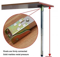 BIZOLE 스테인레스 스틸 DIY 가구 테이블 다리 - 접이식 텔레스코픽 바 데스크 다리, 푸시-풀 리프트 다이닝 테이블 캐비닛 다리, 50-130cm, 나사 포함 조절 가능한 보호 베이스(크기: 80CM/31.5IN)