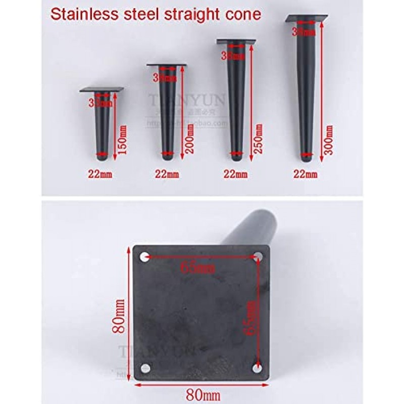 테이블 다리, 현대식 가구 다리 소파 다리, 금속 크롬 Tv 캐비닛 다리, DIY 직선형/비스듬한 테이퍼형 스테인레스 스틸 가구 부품 테이블 피트, 교체 가능한 다리(색상: A, 크기: 15cm)(색상: B,