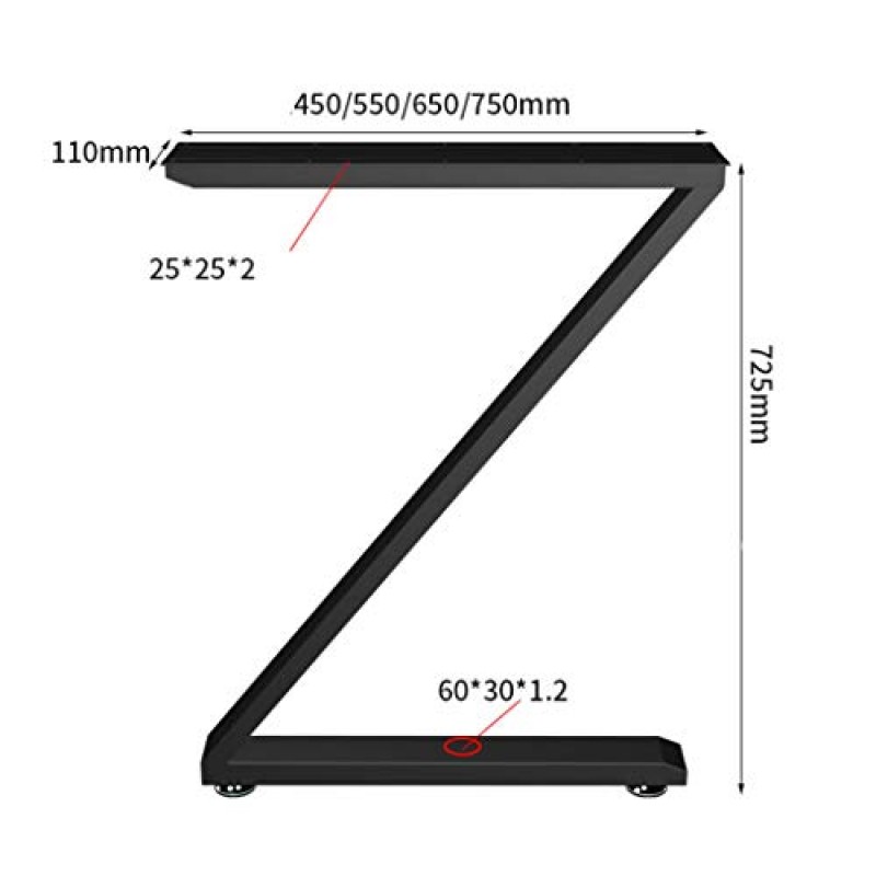 MRbron Z 자형 책상 다리, 가정용 식탁, 커피 테이블, 책상, 식탁 지지대, 여러 나사로 고정, 가구 개조 및 DIY 새 가구에 매우 적합