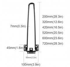 MObyat 금속 접이식 가구 다리, 200mm-720mm/7.9