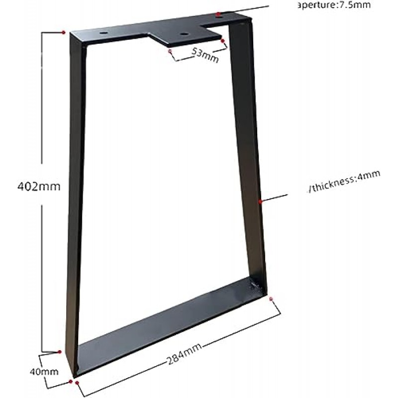 LYF 15.7in 단단한 강철 커피 테이블 다리, 현대 DIY 벤치 다리, 안뜰/거실/식당을 위한 소박한 장식 테이블 다리, 2pcs 가구 다리